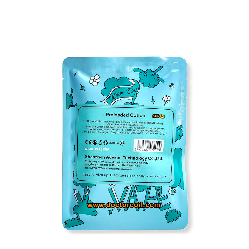 Advken Doctor Coil Preloaded Cotton 50pcs