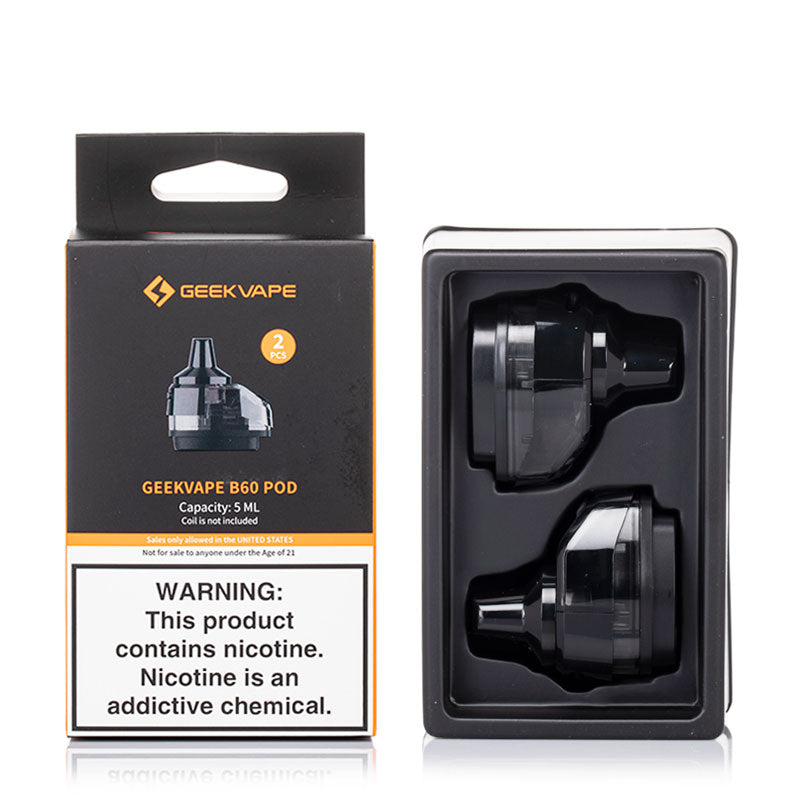 GeekVape B60 Aegis Boost 2 / Boost 3 Replacement Pods (2-Pack) - ALIVAPE GeekVape B60 Aegis Boost 2 / Boost 3 Replacement Pods (2-Pack) - ALIVAPE
