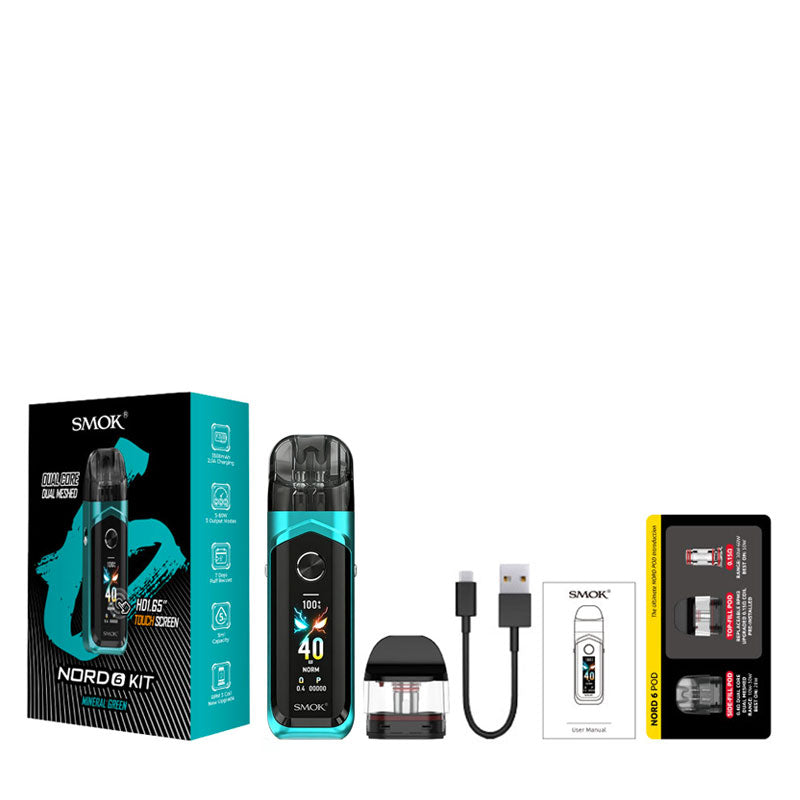 SMOK Nord 6 Pod Kit Package Contents