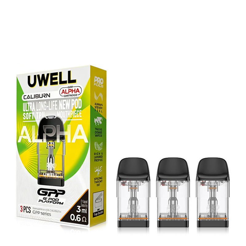 Uwell Caliburn GPP Alpha Replacement Pods for Caliburn G5 / G4 / G3 Se - ALIVAPE Uwell Caliburn GPP Alpha Replacement Pods for Caliburn G5 / G4 / G3 Se - ALIVAPE