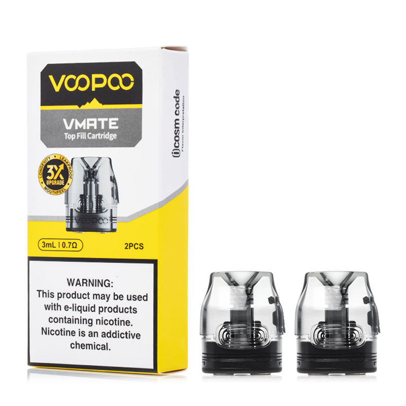 Voopoo Vmate V2 Replacement Pod Cartridge - 2pk VOOPOO Vmate V3 Top Fill Replacement Pods for Vmate Voopoo Vmate V2 Replacement Pod Cartridge - 2pk VOOPOO Vmate V3 Top Fill Replacement Pods for Vmate