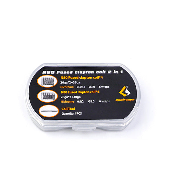 GeekVape N80 Fused Clapton Premade Coils 0.35ohm/0.4ohm 8pcs - ALIVAPE GeekVape N80 Fused Clapton Premade Coils 0.35ohm/0.4ohm 8pcs - ALIVAPE