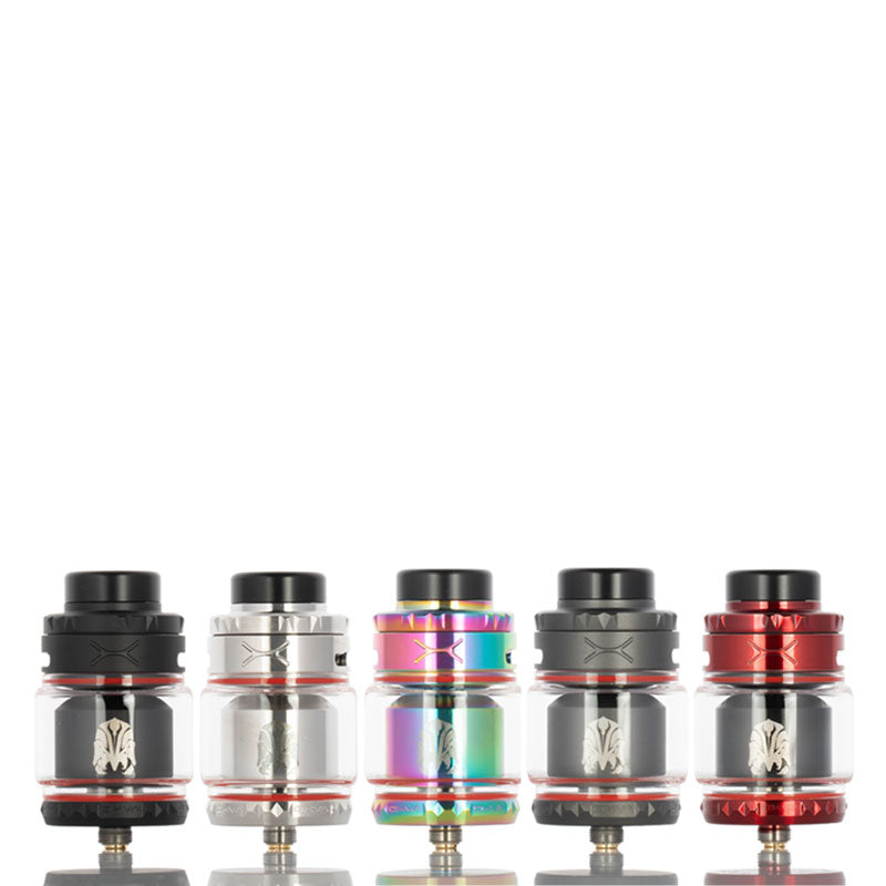 OXVA Arbiter RTA Black Steel Rainbow Gunmetal Red