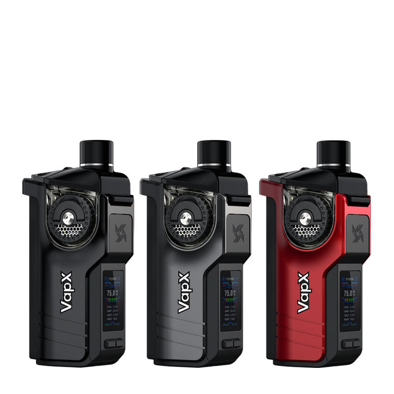 VapXGeyser100WPodModKitBlackGrayRed